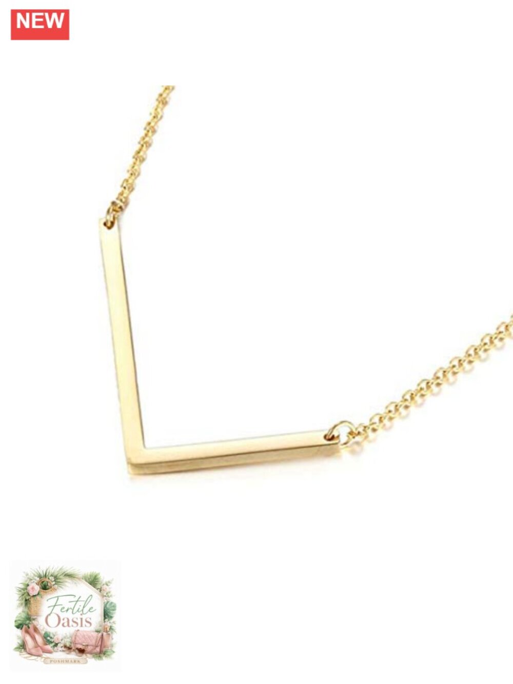18K Gold Plated Stainless Steel Sideways Large Initial Necklace Monogram Pendant